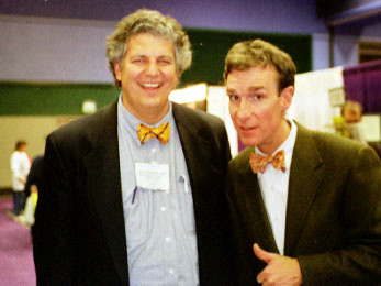 Dan Waterloo giving Bill Nye, 'The Science Guy', some tips on how to use spice